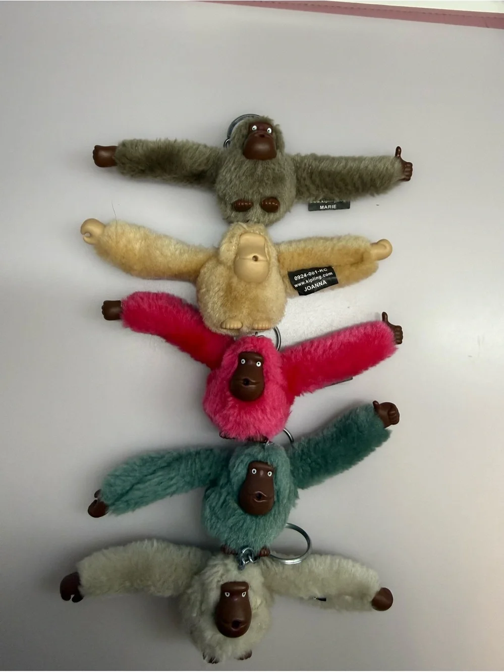 Kipling 5 Plush Monkey Keychain Set - Multicolor Fur - Picture 1 of 3